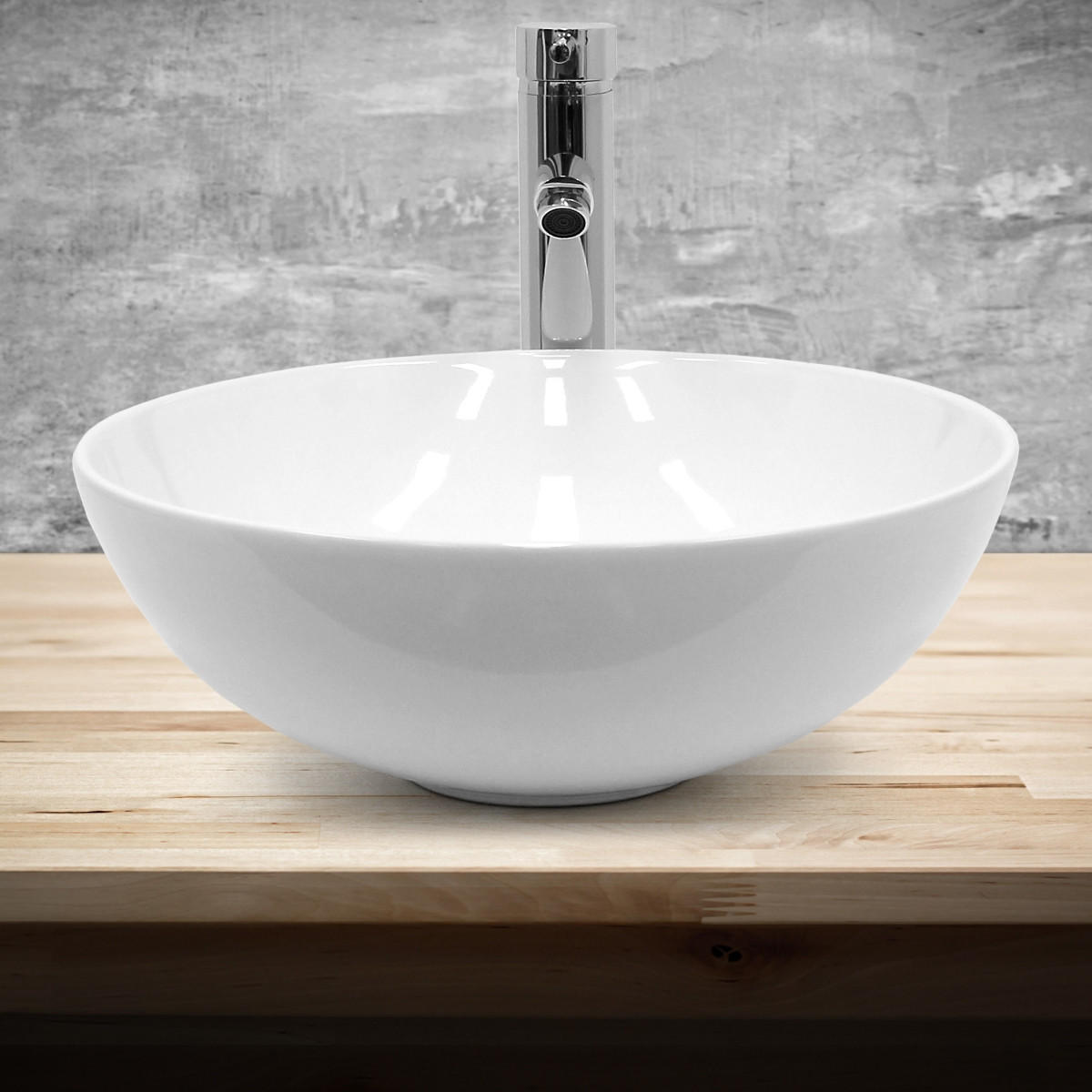 WASCHBECKEN - Weiß, Keramik (40/14.7/40cm) - LuxeBath