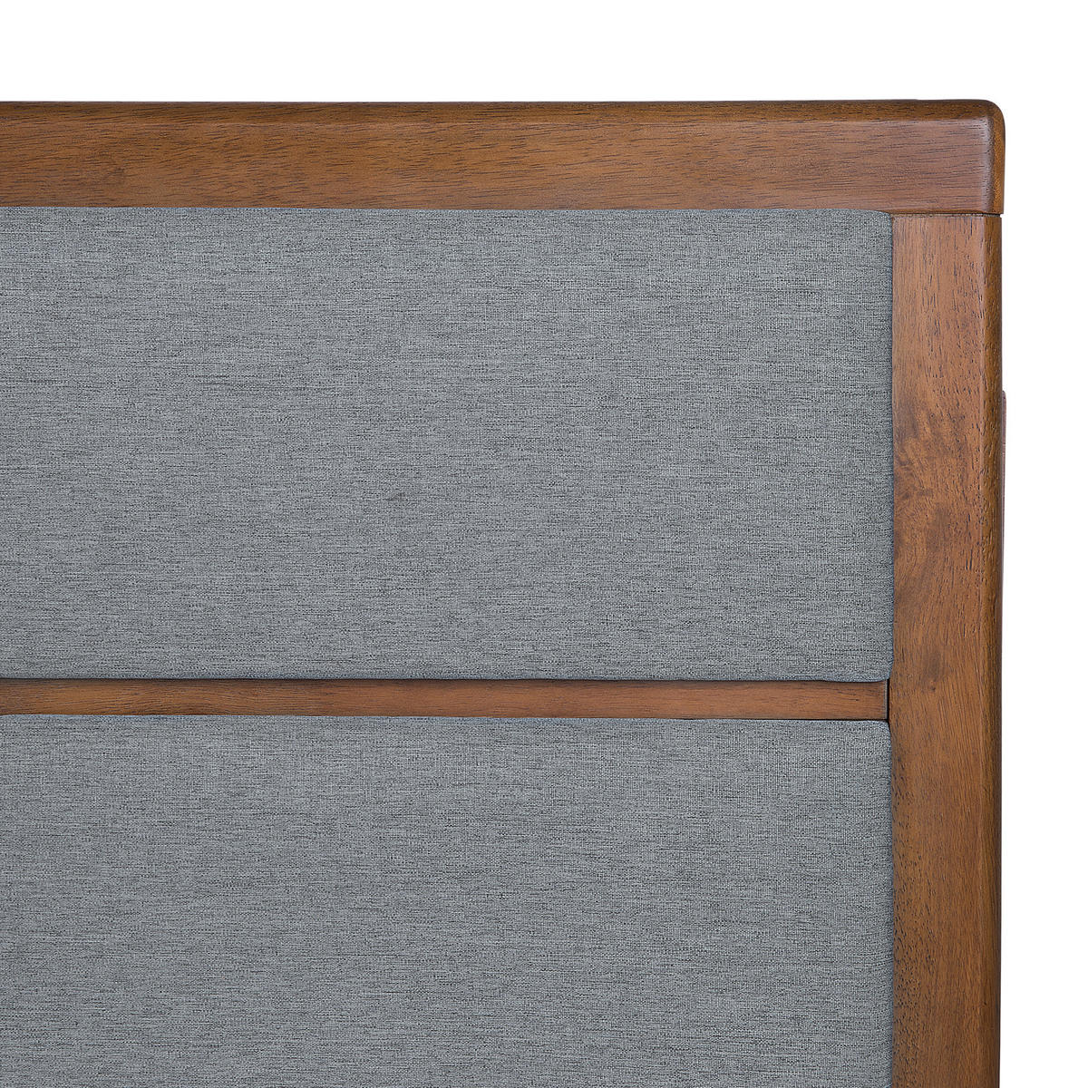 HOLZBETT 160/200cm Dunkler Holzfarbton Poissy - Dunkelbraun, Holzwerkstoff/Textil (160/200cm) - Beliani