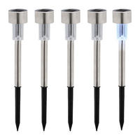 SOLARLAMPEN Set - Silberfarben, Kunststoff/Metall (4.5/4.5/31cm) - Relaxdays