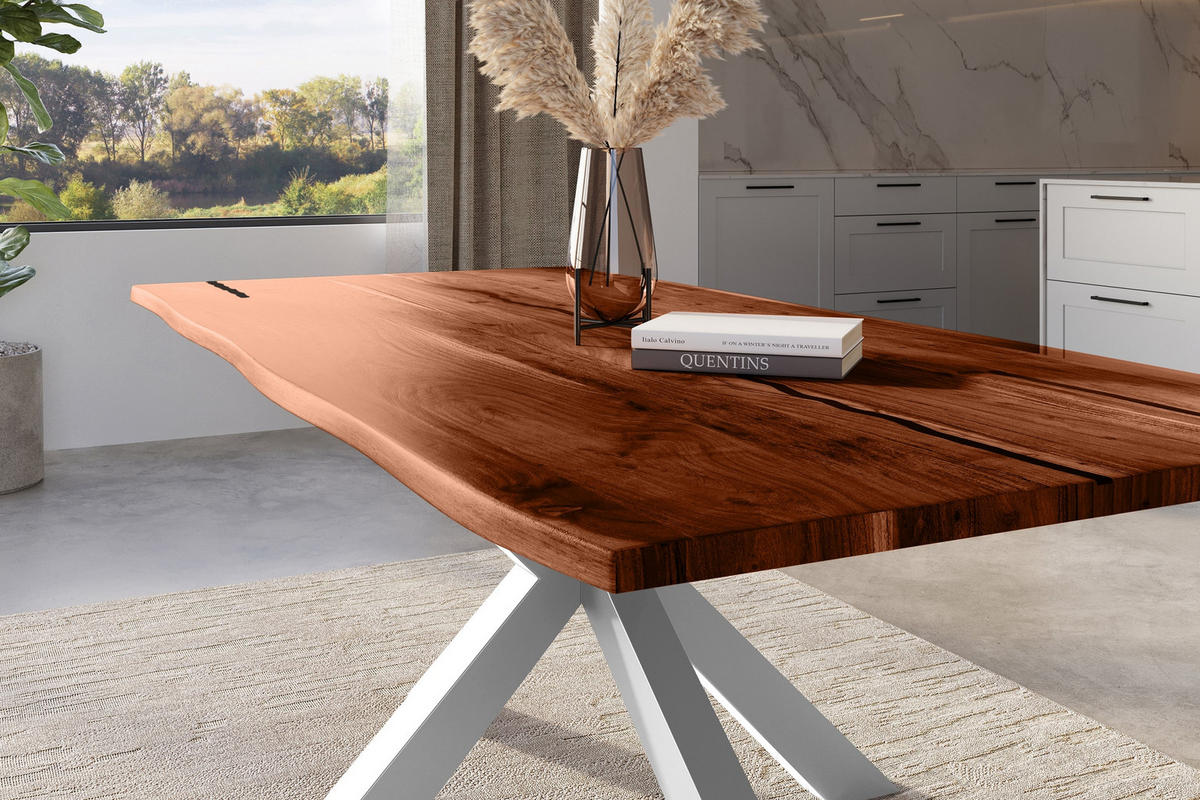 ESSTISCH POLLY - Braun/Akaziefarben, Holz (100/240/77cm) - SAM