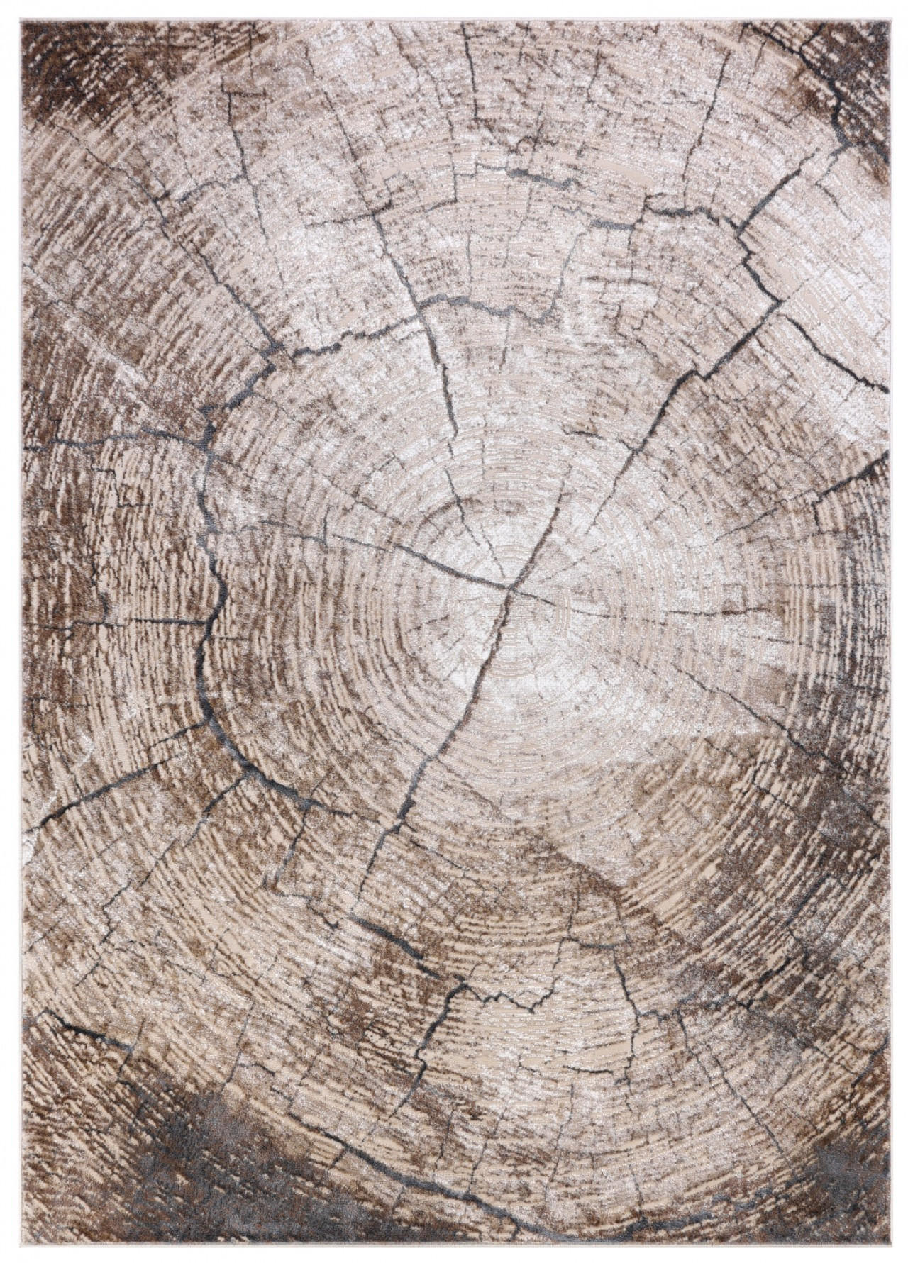 KOBEREC béžový hnedý krémový - 160 x 230 cm - hnedá, textil (160/230cm) - Mazovia
