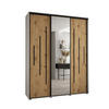 SCHWEBETÜRENSCHRANK 235,2/200/60 3-türig - Schwarz/Eiche Artisan, Holz/Metall (200/235/60cm) - Abiks Möbel