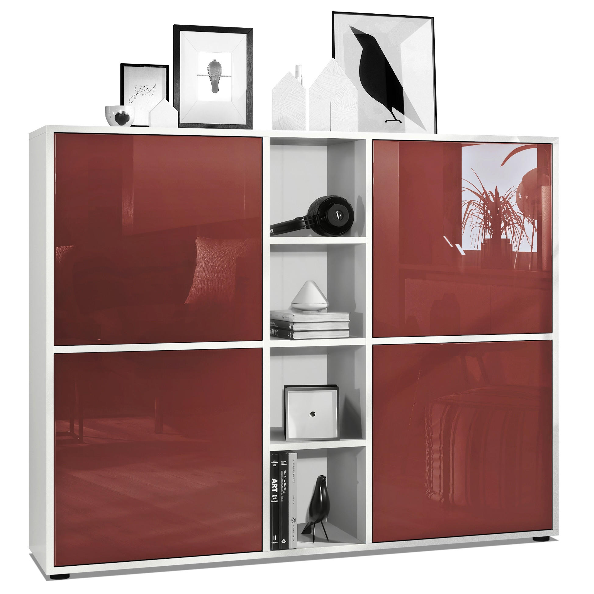 Vladon Highboard Bordeaux 130.5x105.5x35.5 cm
