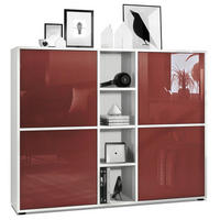 HIGHBOARD Cuba Türen in Bordeaux Hochglanz - Bordeaux, Holzwerkstoff (130.5/105.5/35.5cm) - Vladon