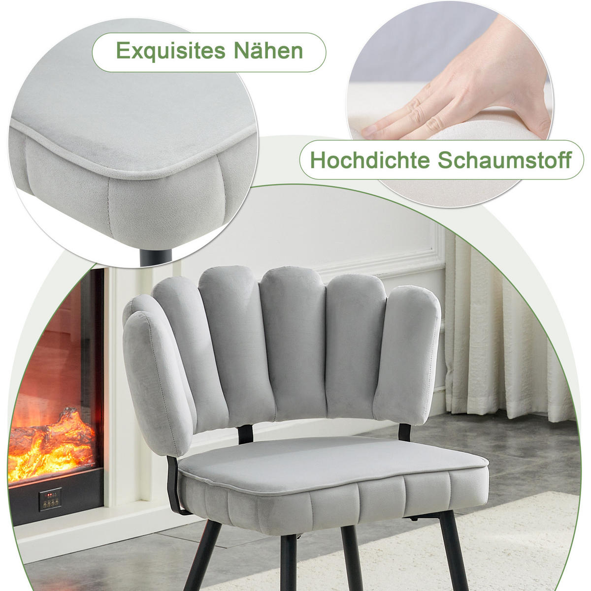 ESSTISCH-SET mit Stauraum 107 cm Nussbaumoptik/Hellgrau - Hellgrau, Metall (107/75/107cm) - Meubliv