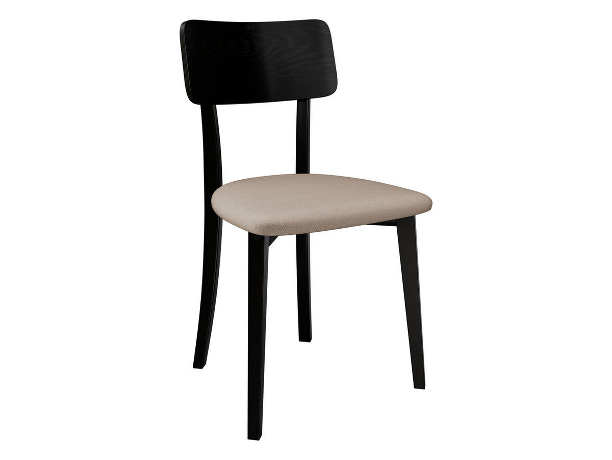 ESSZIMMERSTUHL Hugo VI - Beige/Schwarz, Holz/Textil (47/86/48cm) - MIRJAN24