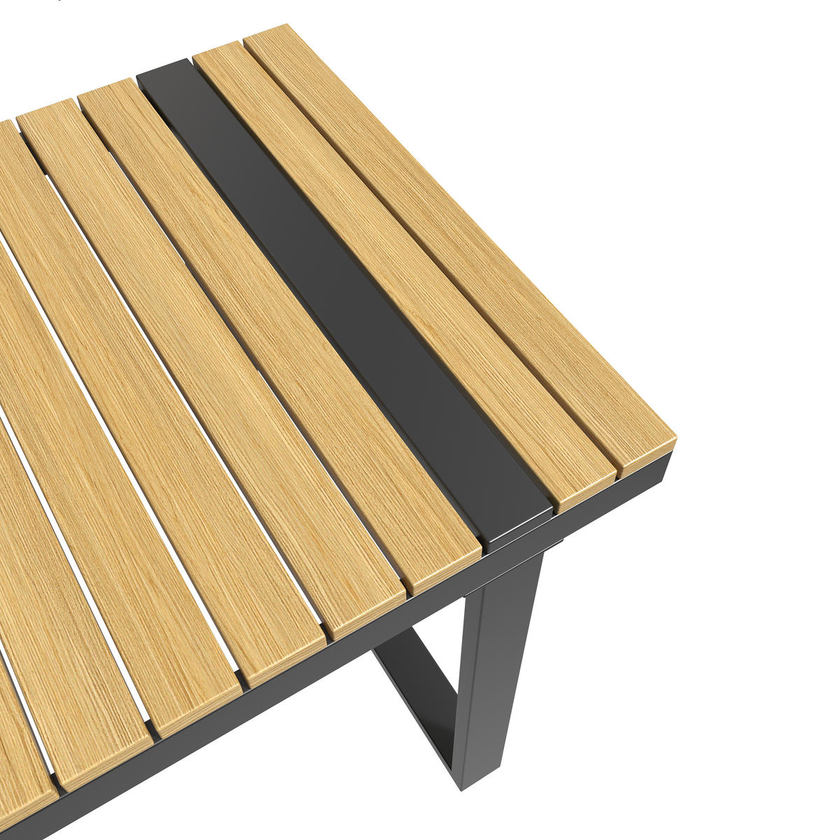 LOUNGEGARNITUR aus Stahl & Polyester Grau mit 2-in-1 Dining & Lounge - Grau, Metall - Modfu