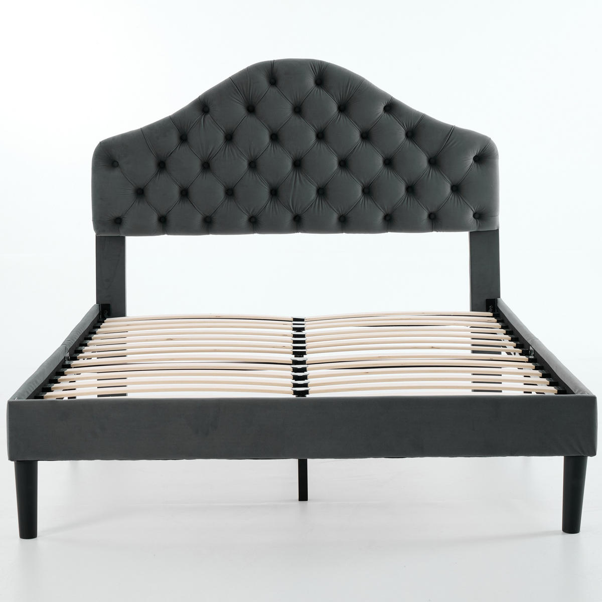 POLSTERBETT 140/200 cm DE-32939 mit verstellbarem Kopfteil Grau - Grau, Metall (140/200cm) - ComfortXL