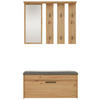 FLURMÖBEL-SET Parmani Artisan Eiche - Eichefarben/Schwarz, Holzwerkstoff/Metall (100/180/35cm) - Selsey