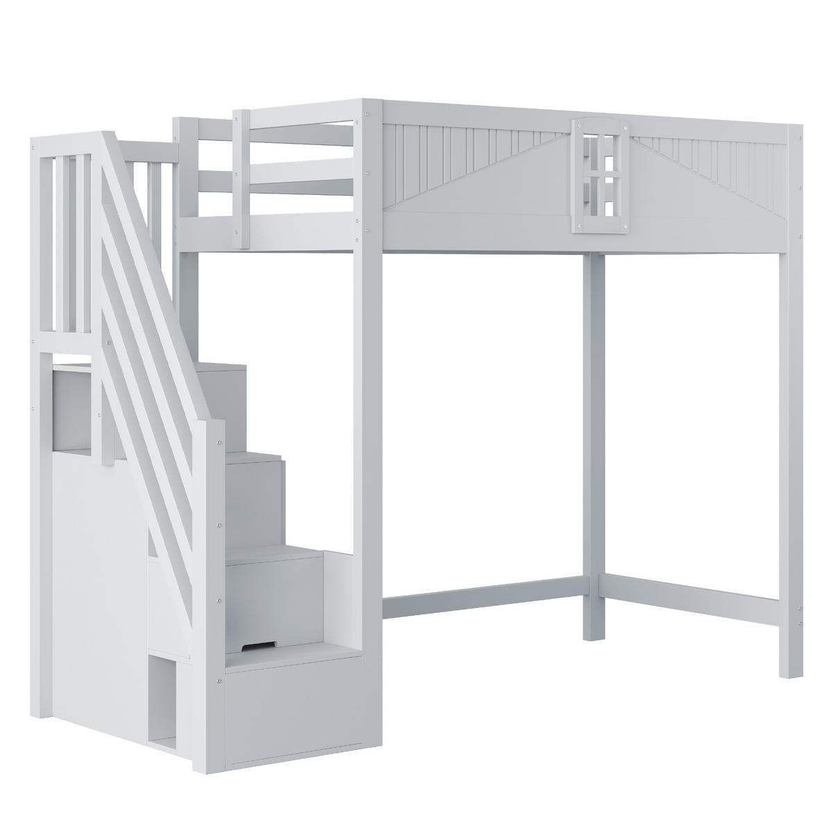 HOCHBETT 90/200 cm grau aus Massivholz mit Sicherheitsumrandung - Grau, Holzwerkstoff (90/200cm) - OKWISH
