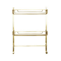 WANDREGAL 2 Ebenen mit Handtuchhalter aus Goldmessing - L42 x H56cm - Goldfarben, Metall (14/56/42cm) - Signature