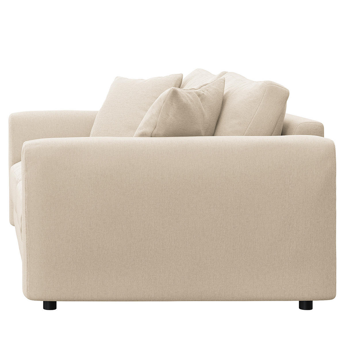 2,5-SITZER SOFA - Beige/Schwarz, Holz/Kunststoff (182/79/106cm) - home24