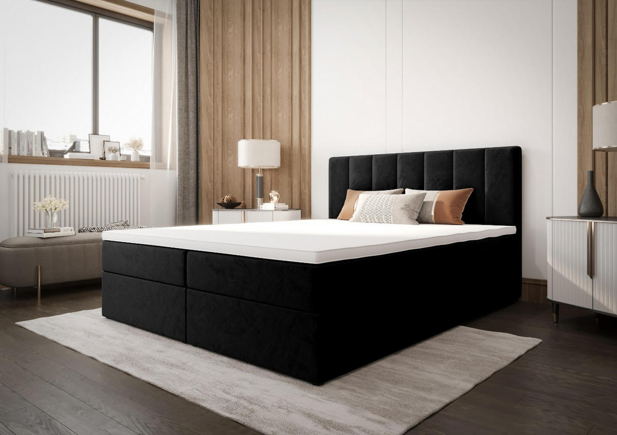 BOXBETT Adelle III Schwarz 140x200 cm - Schwarz, Textil (140/200cm) - B&B Home