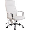 CHEFSESSEL Lederlook Weiß - Chromfarben/Weiß, Textil/Metall (63/114/72cm) - CLP