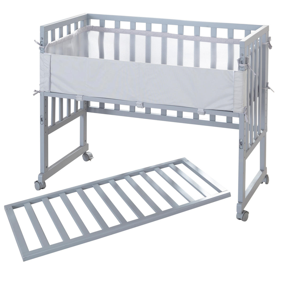 BEISTELLBETT roba Style grau 3in1 Set 90 x 45 cm - Taupe, Holzwerkstoff (45/90cm) - Roba