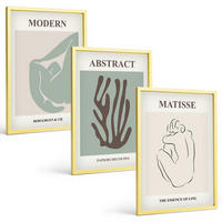 BILDER SET 3er Set - 40x60 cm Goldrahmen - Matisses stilvolle abstrakte Gemälde - Goldfarben, Kunststoff (40/60cm) - TULUP