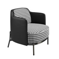 SESSEL Stoff Stahl schwarz und weiß 68/70/73 - Schwarz, Textil (68/73/70cm) - ANGEL CERDA