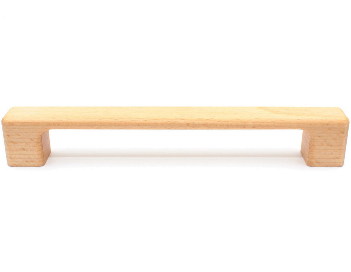 MÖBELGRIFF BA 192mm, Küchengriff Buche massiv, Holzgriff Schrank - Grau, Holz (2/2.8/21.4cm)