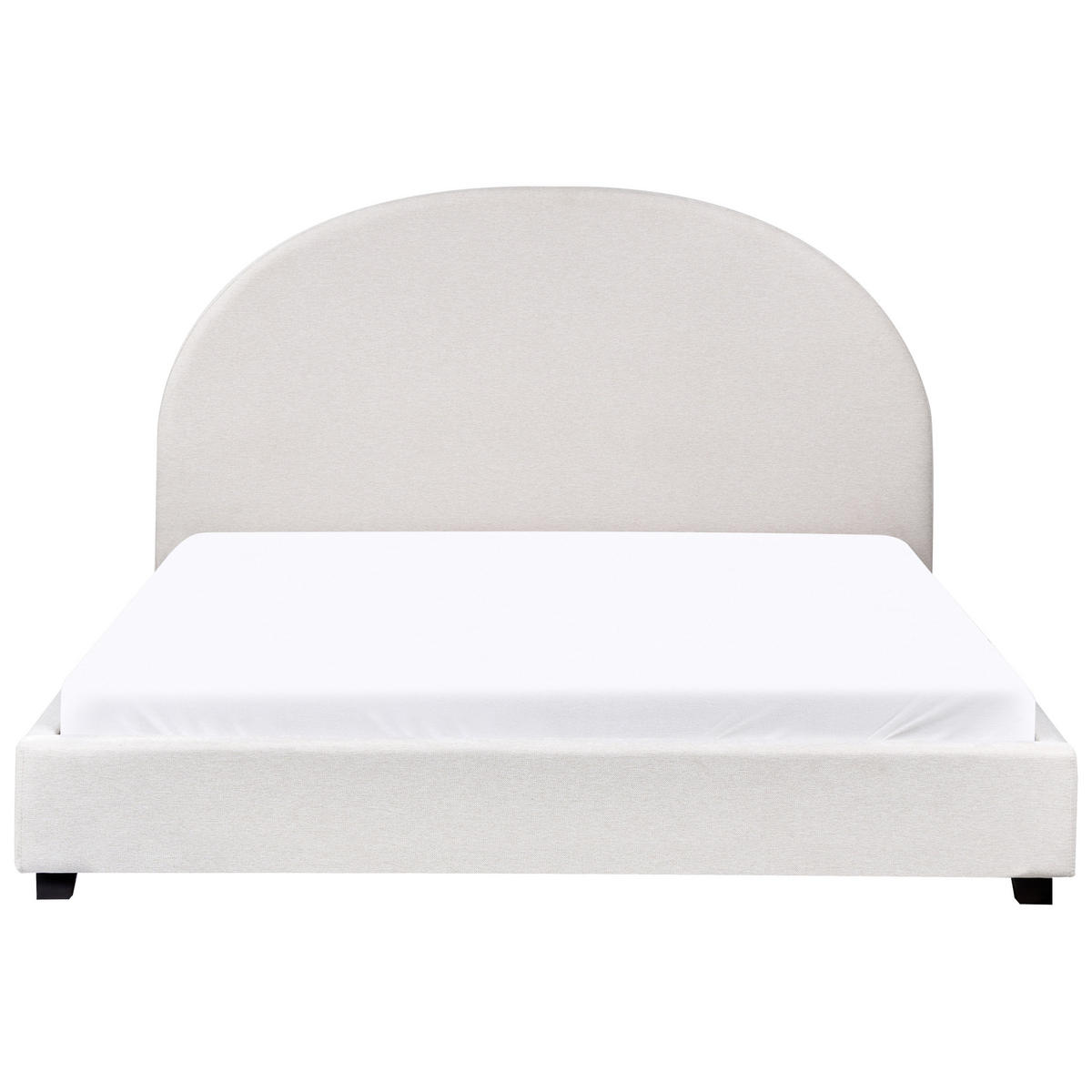 BETT mit Lattenrost 160/200 cm Cremeweiß Vaucluse - Weiß, Textil (160/200cm) - Beliani