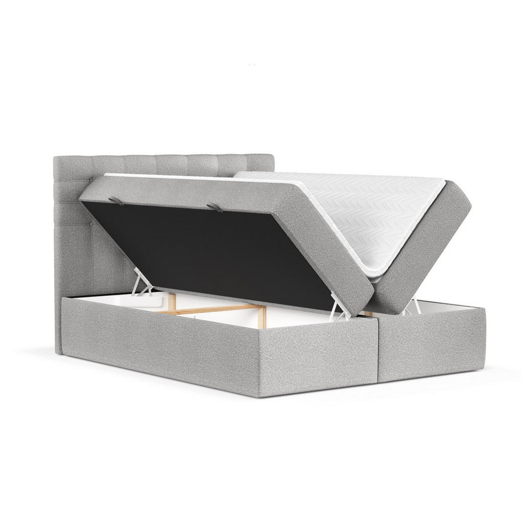 Thumbnail - Maison de Reve Boxbett, Grau, Textil, Buche, Kiefer, H2, Höhe ca. 20 cm, 140x200 cm, Oeko-Tex® Standard 100, Reach, FSC ...