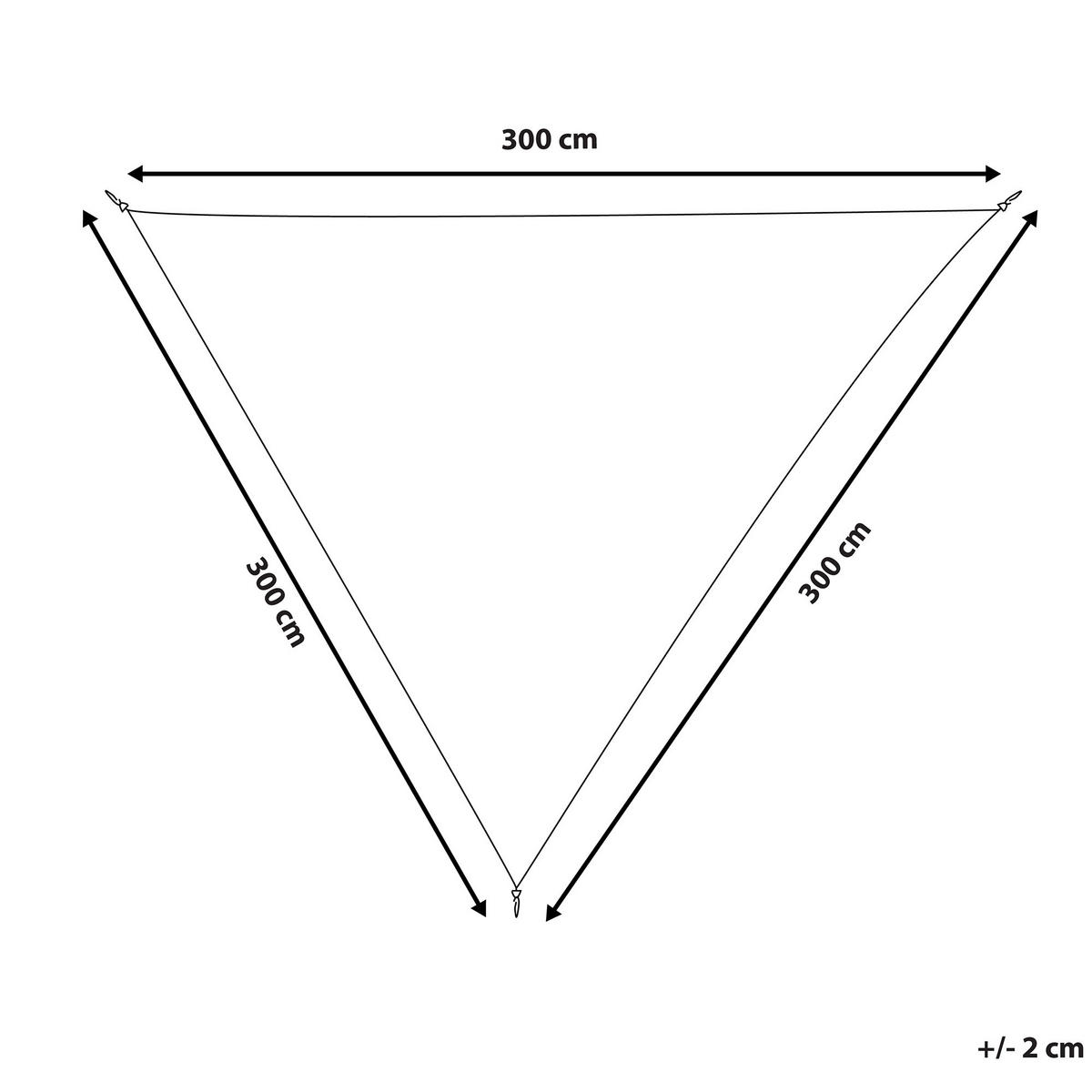 SONNENSEGEL cremeweiß dreieckig 300/300/300 cm Lukka - Weiß, Kunststoff (300/300cm) - Beliani