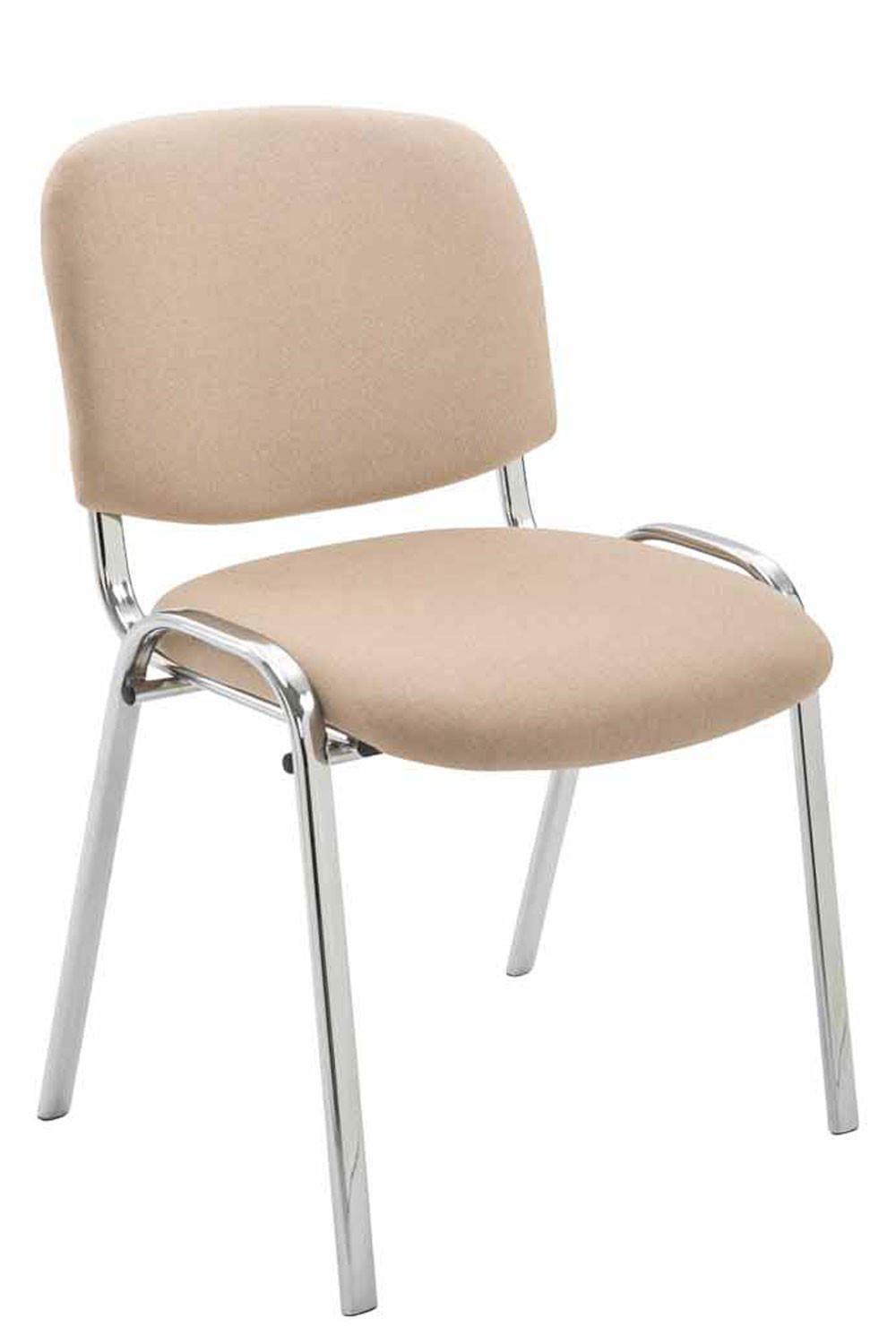 BESUCHERSTUHL Keen mit Stoffbezug, Gestell in Chromoptik / Bezug Creme - Chromfarben/Naturfarben, Textil/Metall (53/83/53cm) - TPFLiving