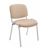 BESUCHERSTUHL Keen mit Stoffbezug, Gestell in Chromoptik / Bezug Creme - Chromfarben/Naturfarben, Textil/Metall (53/83/53cm) - TPFLiving