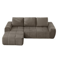 ECKSOFA DE-34934 L-Form mit abnehmbaren Kissen links Taupe - Taupe, Textil (162/255cm) - ComfortXL