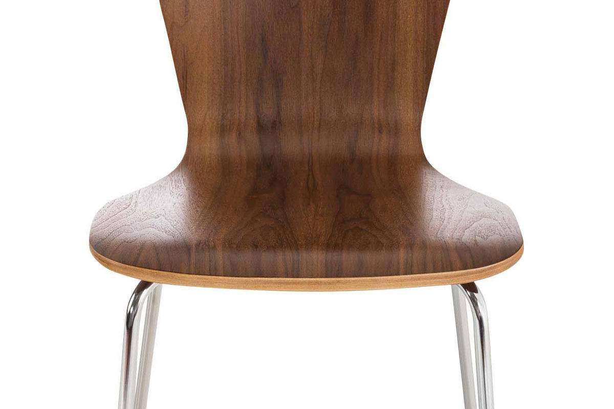 BESUCHERSTUHL 8er Set Holz walnuss - Walnussfarben, Holz/Metall (43/84/50cm) - CLP