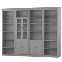 MASSIVE BÜCHERWAND - Massivholz - Kiefer - Kieferfarben/Grau, Holz (296/223/37cm) - home24