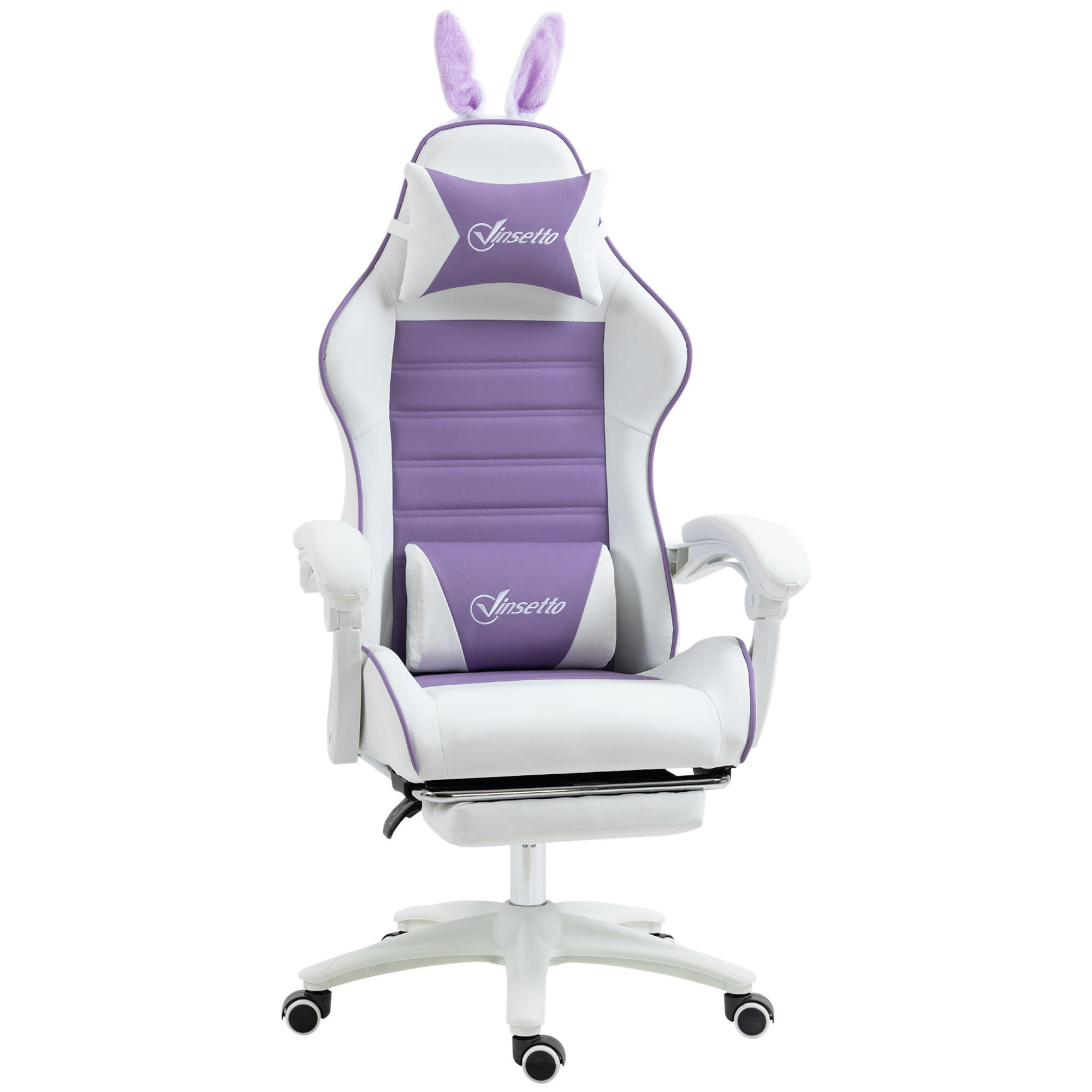GAMING-STUHL, Liegefunktion, Violett - Violett, Leder (63/142/65cm) - Vinsetto