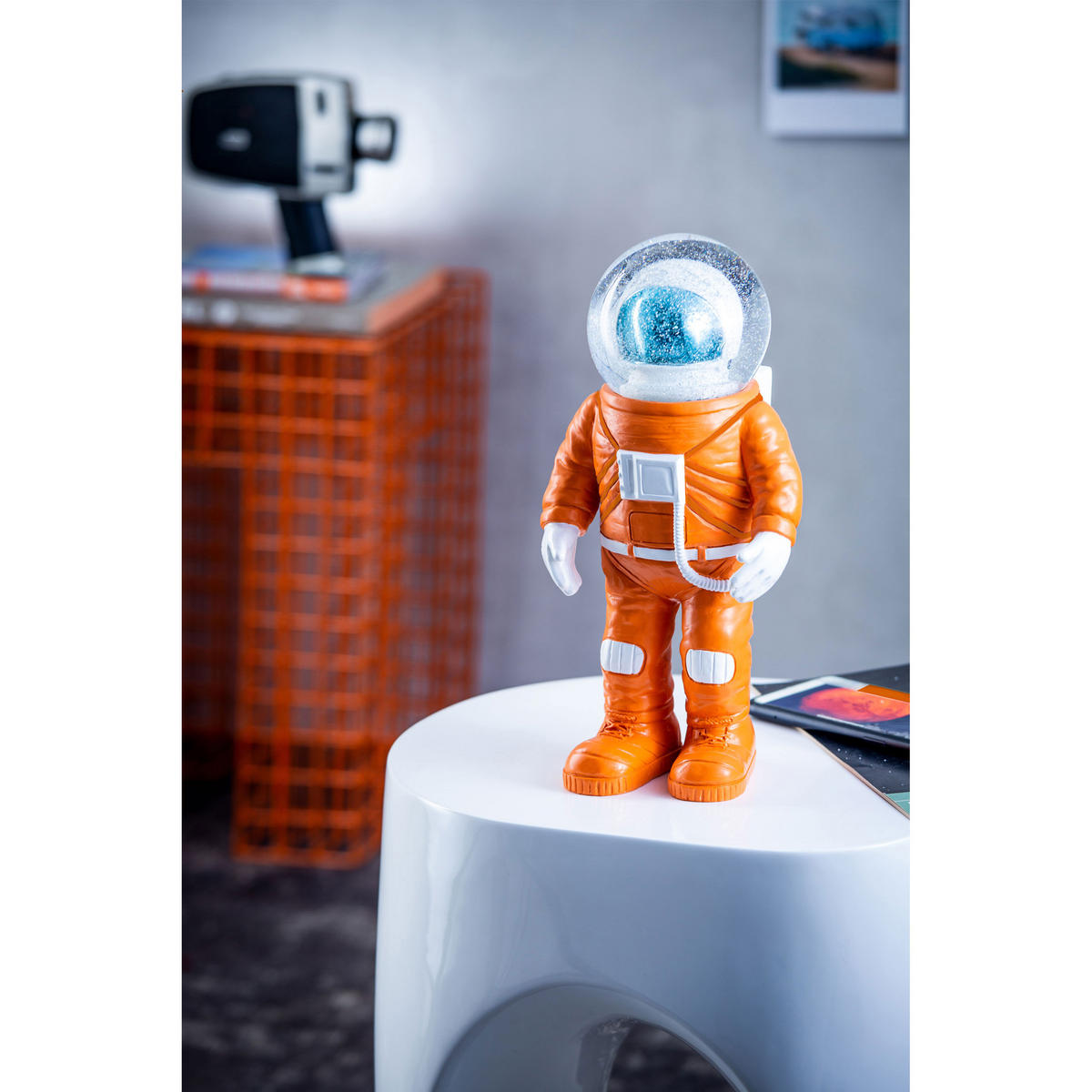 SCHNEEKUGEL Summerglobe Marstronaut, Polyresin, Glas, Orange, 30 cm - Orange, Kunststoff (16/30/16cm) - Donkey Products