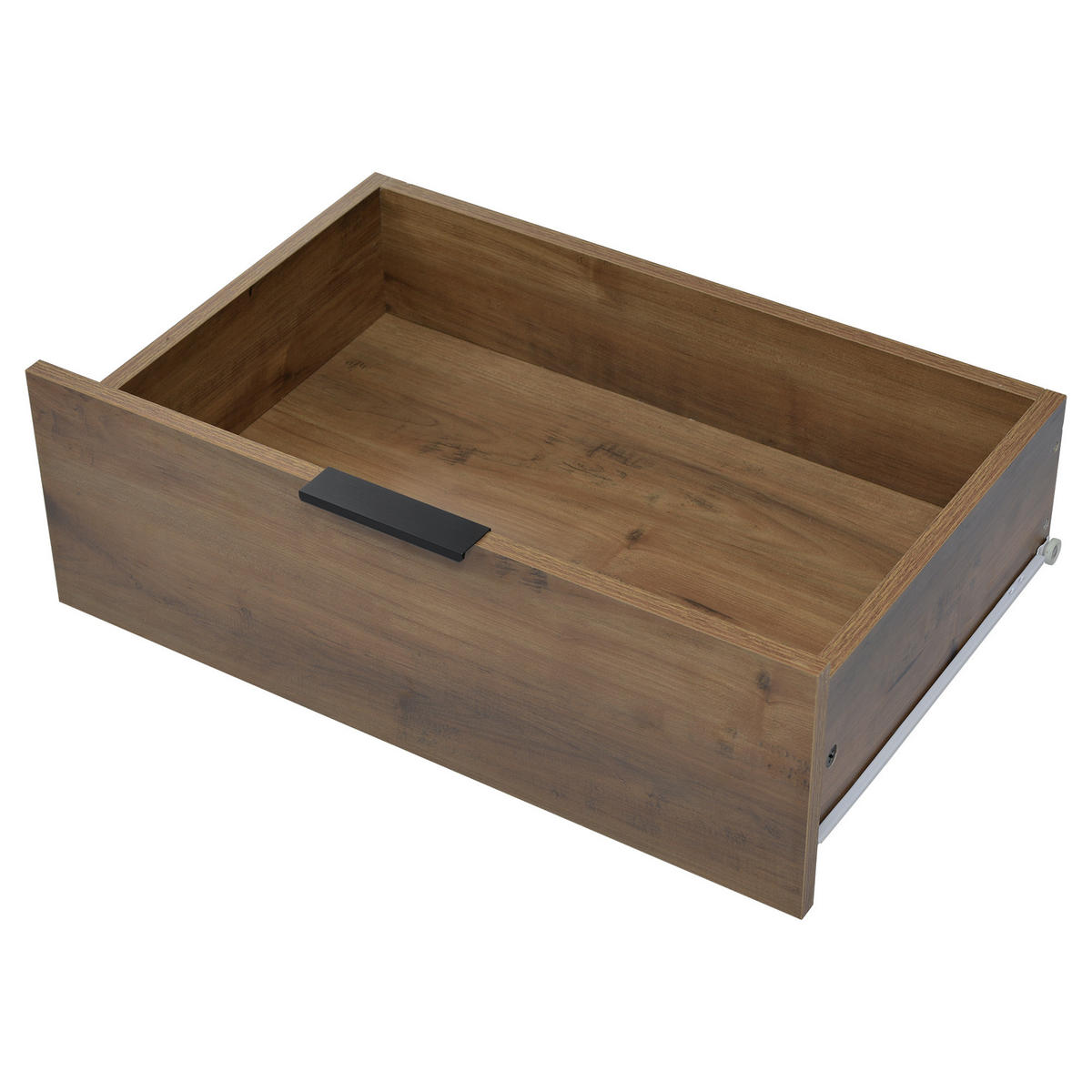 KOMMODE in Dunkle Eichefarben Sideboard mit 6 Schubladen für Schlafzimmer und alle Wohnräume, B120/T40/H76 cm - Eichefarben/Schwarz, Holzwerkstoff/Metall (120/76/40cm) - STILVORA