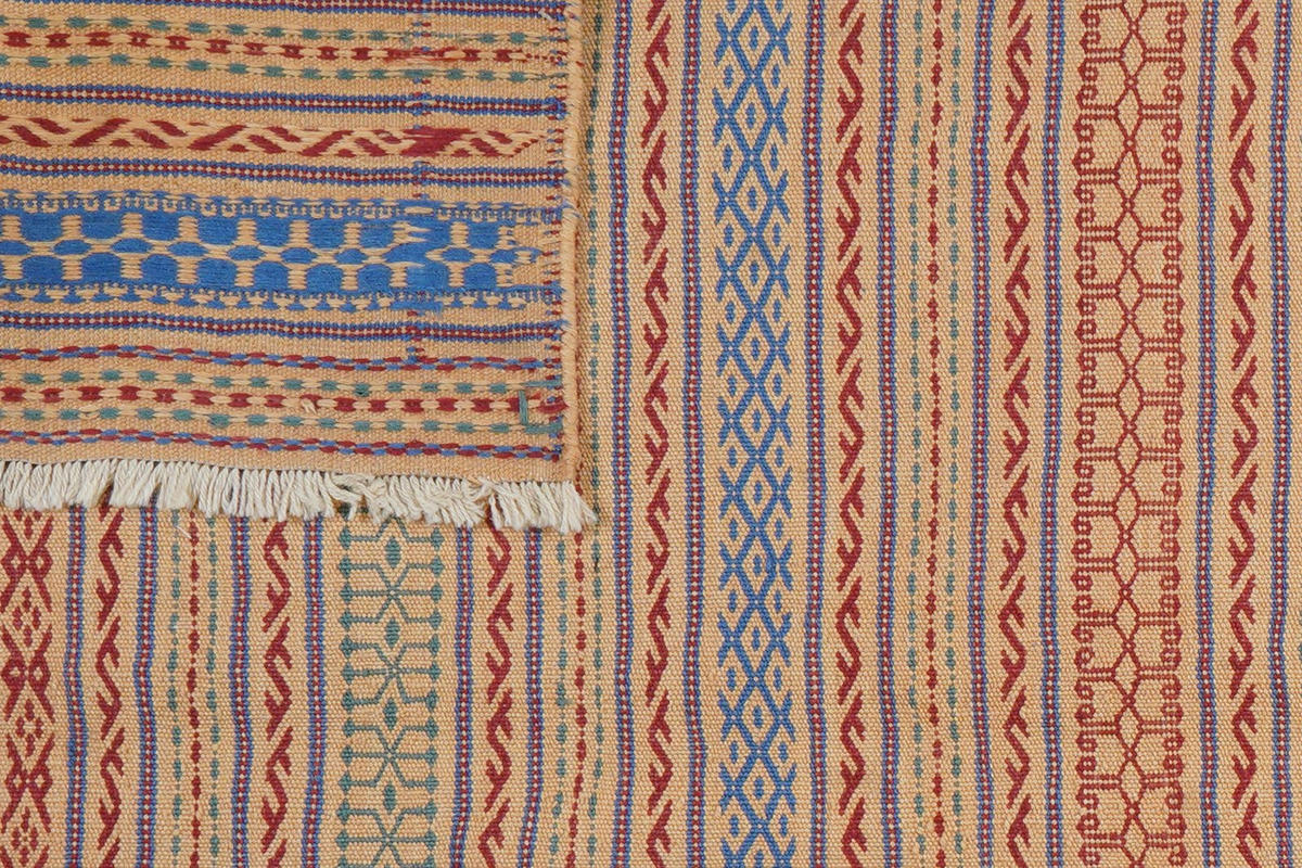 KELIM-TEPPICH handgewebt Kordi Beige 244/170 cm Schurwolle - Beige, Textil (170/244cm) - Looma