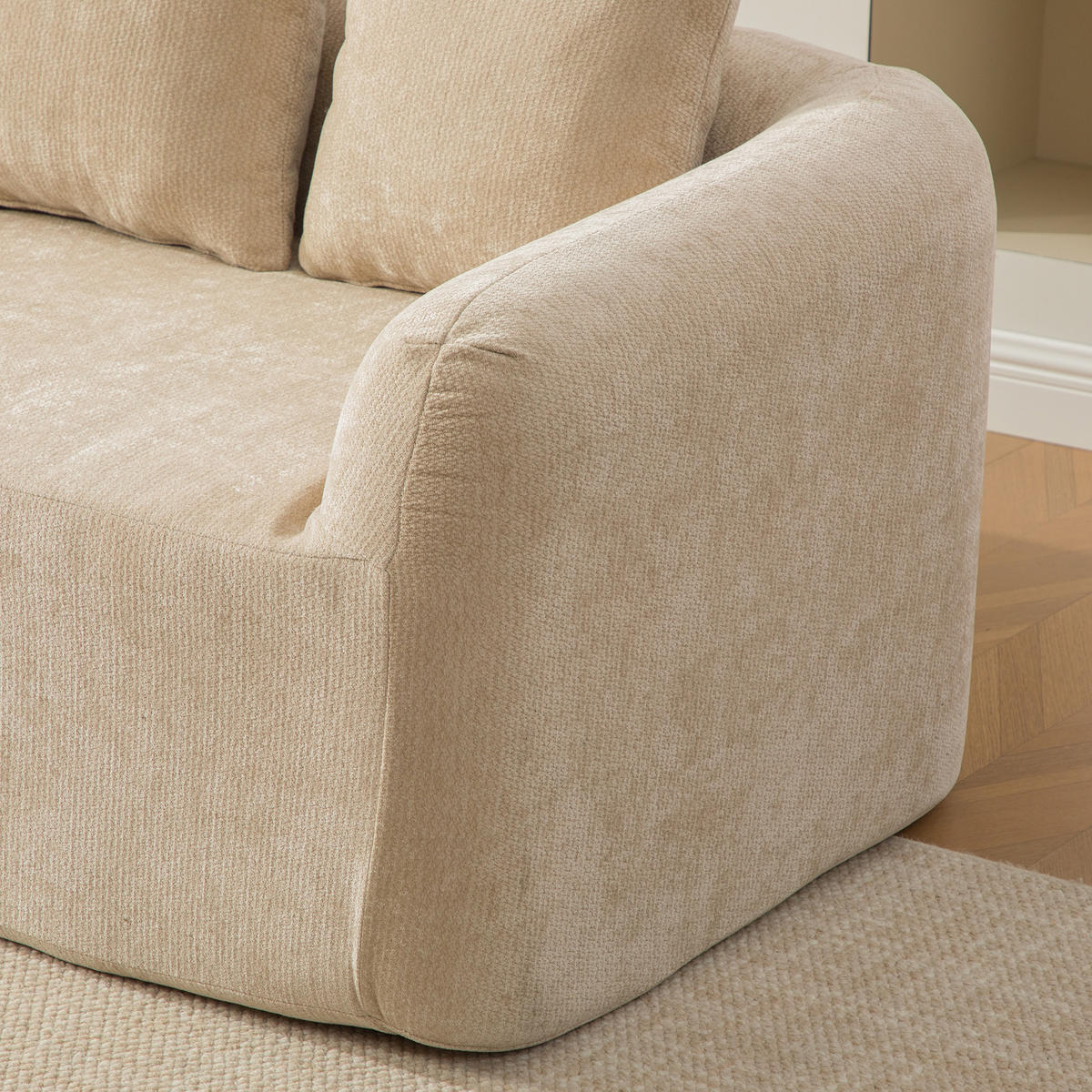 SOFAELEMENT DE-35127 rechte mit Chenille-Bezug Hellkhaki - Sandfarben, Textil (99/80.5/171.5cm) - ComfortXL