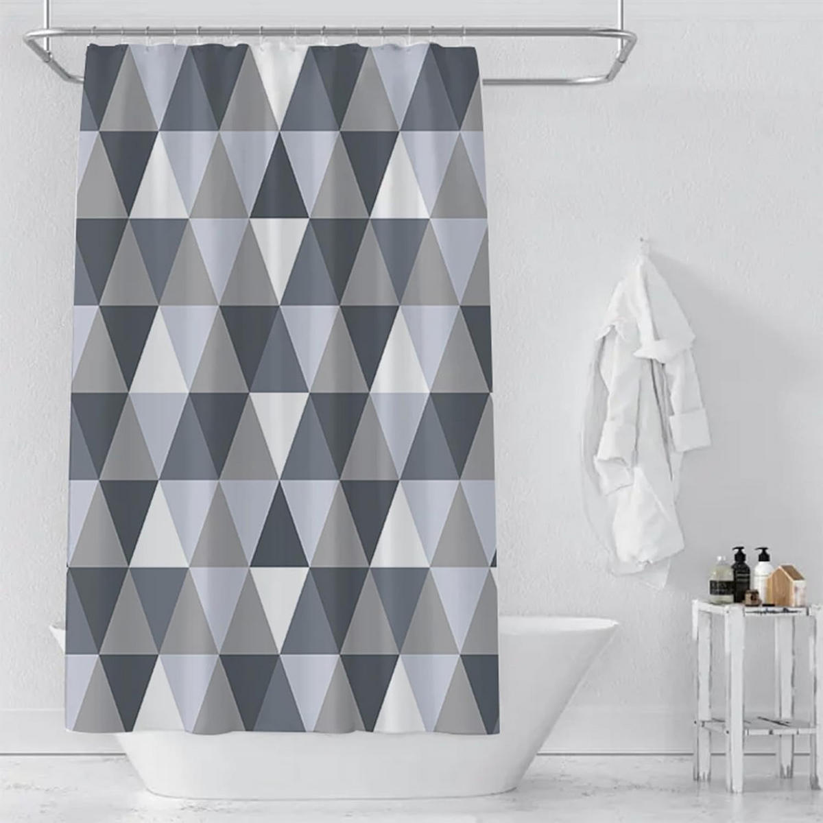 DUSCHVORHANG Polyester wasserdicht schimmelresistent waschbar - Multicolor, Textil (180/200cm) - MCBOSON