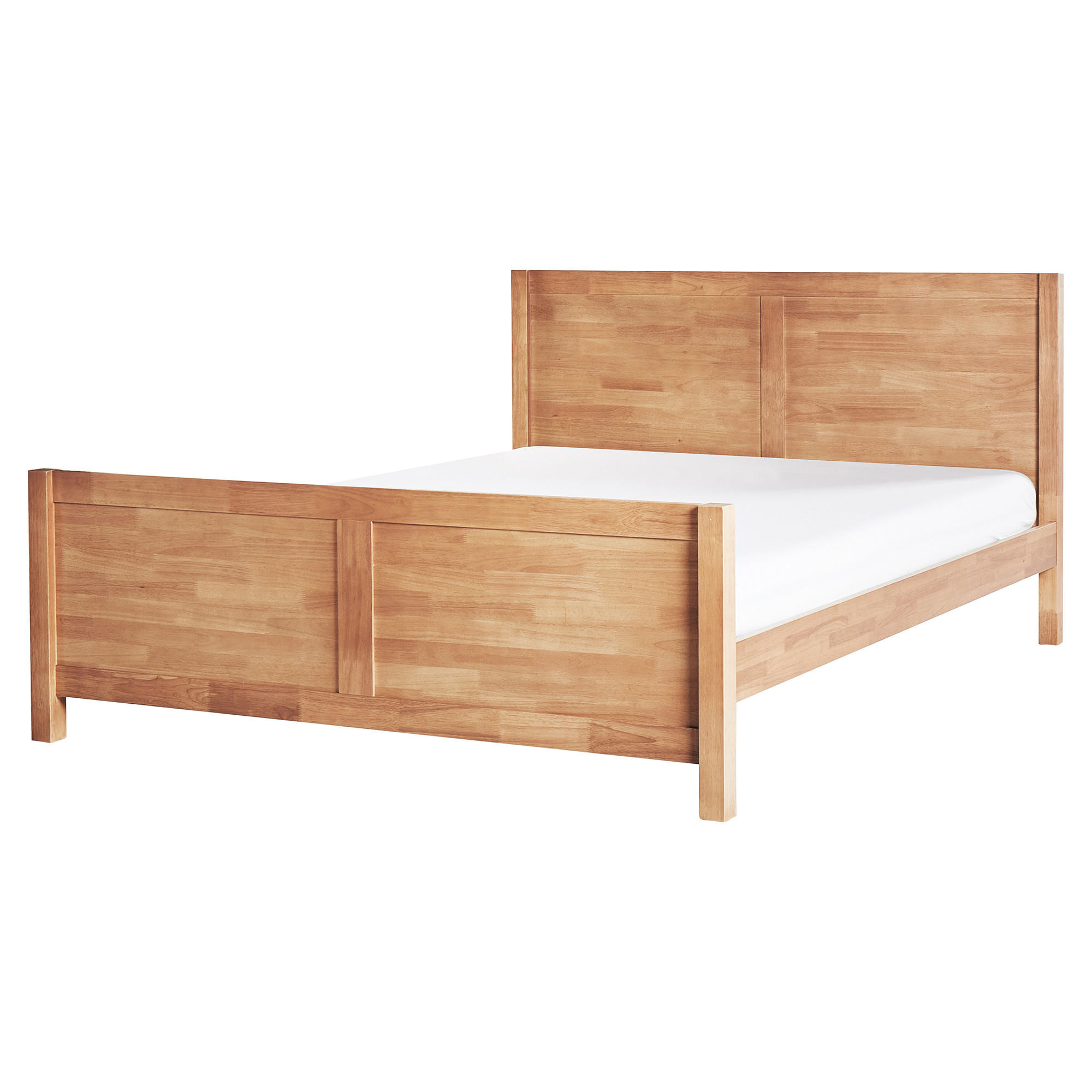 BETT mit Lattenrost 160x200 cm Heller Holzfarbton Champagnat - Hellbraun, Holz (160/200cm) - Beliani