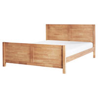 BETT mit Lattenrost 160x200 cm Heller Holzfarbton Champagnat - Hellbraun, Holz (160/200cm) - Beliani