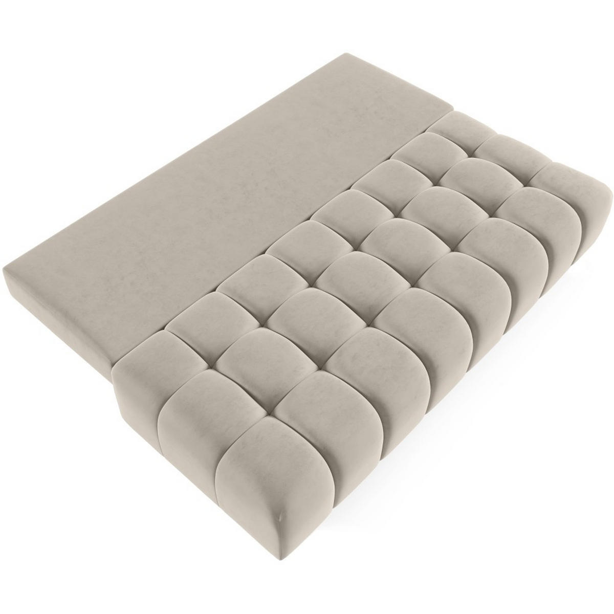 SCHLAFSOFA Bergen im Veloursstoff, Beige - Beige/Schwarz, Textil (197/93/100cm) - Beautysofa