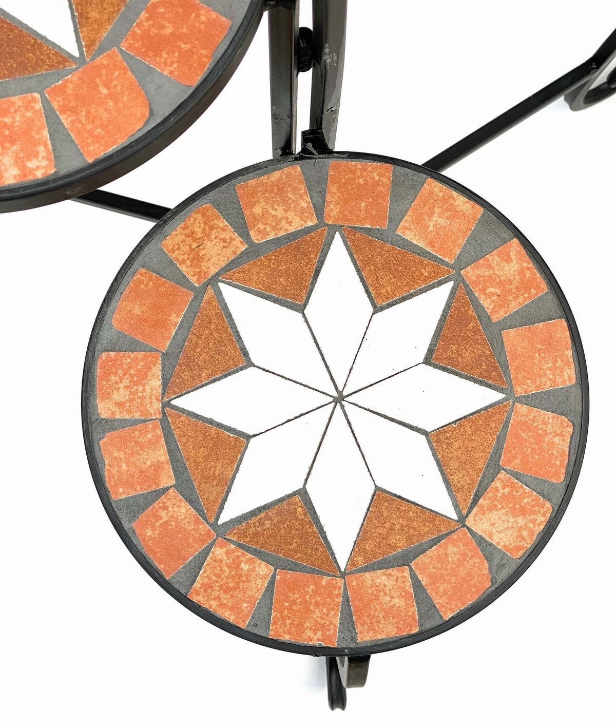 BLUMENTREPPE Mosaik 3 Ebenen 55 cm 12020 - Schwarz, Metall (45/55/45cm) - DanDiBo