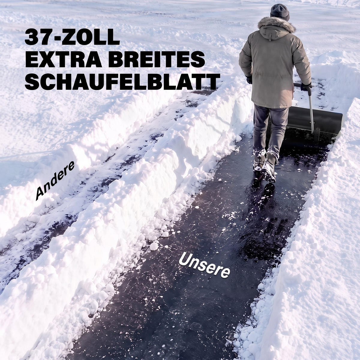 SCHNEESCHAUFEL Aluminium Schwarz - Schwarz, Metall (60/122/95cm) - Outsunny
