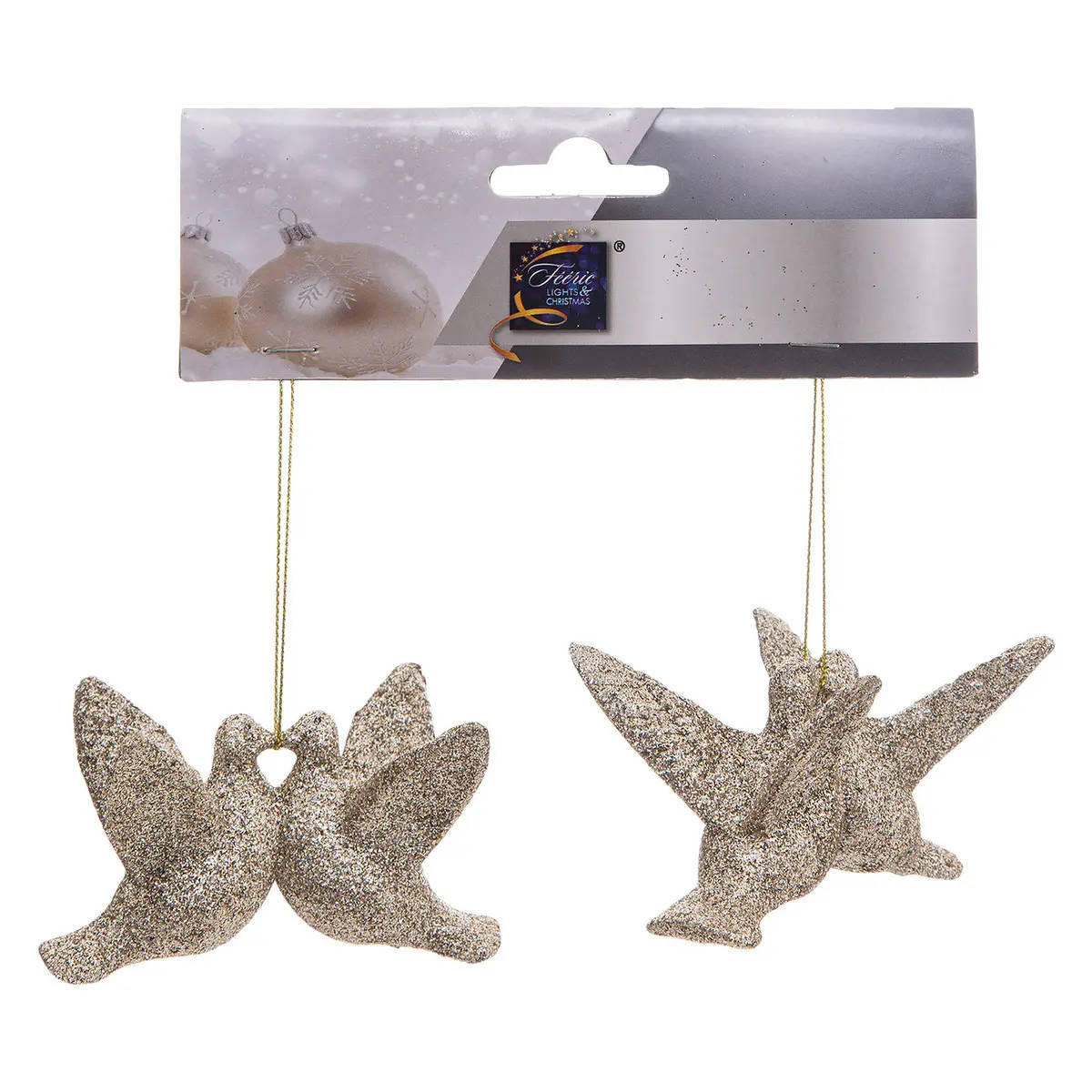 HÄNGEDEKO Vogelpaar - Beige, Kunststoff (2/8/6cm) - Atmosphera Createur d´interieur