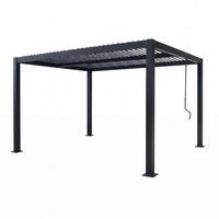PERGOLA Corfu Schwarz 4 x 3 m Aus Aluminium - Schwarz, Metall (300/236/400cm) - Concept Usine