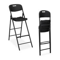 2XBARHOCKER - Schwarz, Kunststoff/Metall (44.5/118/82cm) - Relaxdays