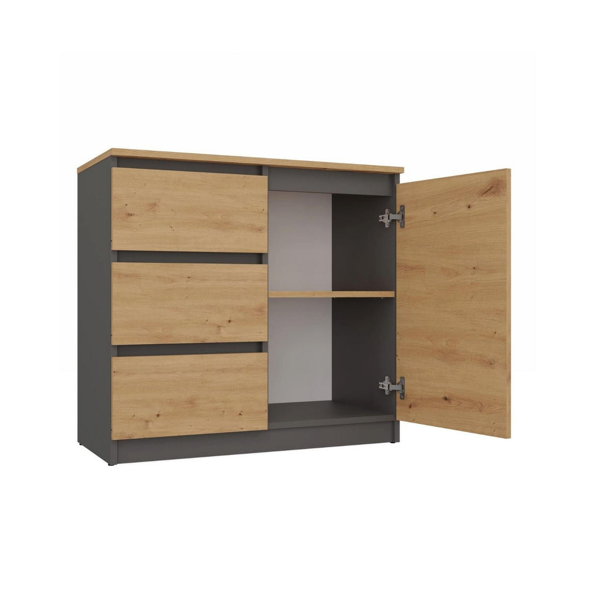 KOMMODE Milo - Weiß, Holzwerkstoff (80/75/40cm) - kommodly