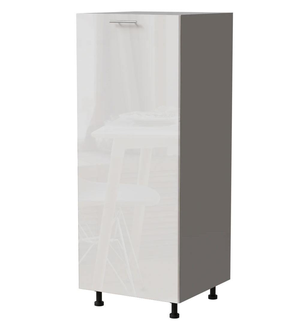 VORRATSSCHRANK Essen Weiß Hochglanz / Grau Matt 60 / 59 / 154cm - Weiß Hochglanz/Grau, Holz/Holzwerkstoff (60/154/59cm) - Feldmann-Wohnen