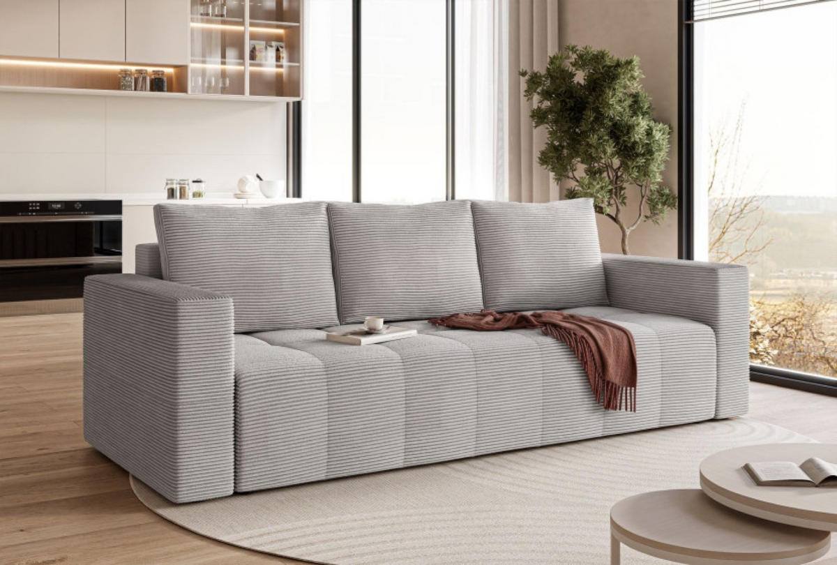 SOFA Grau LAG Mit Schlaffunktion - Grau, Textil (233/90/94cm) - Sepro Meble