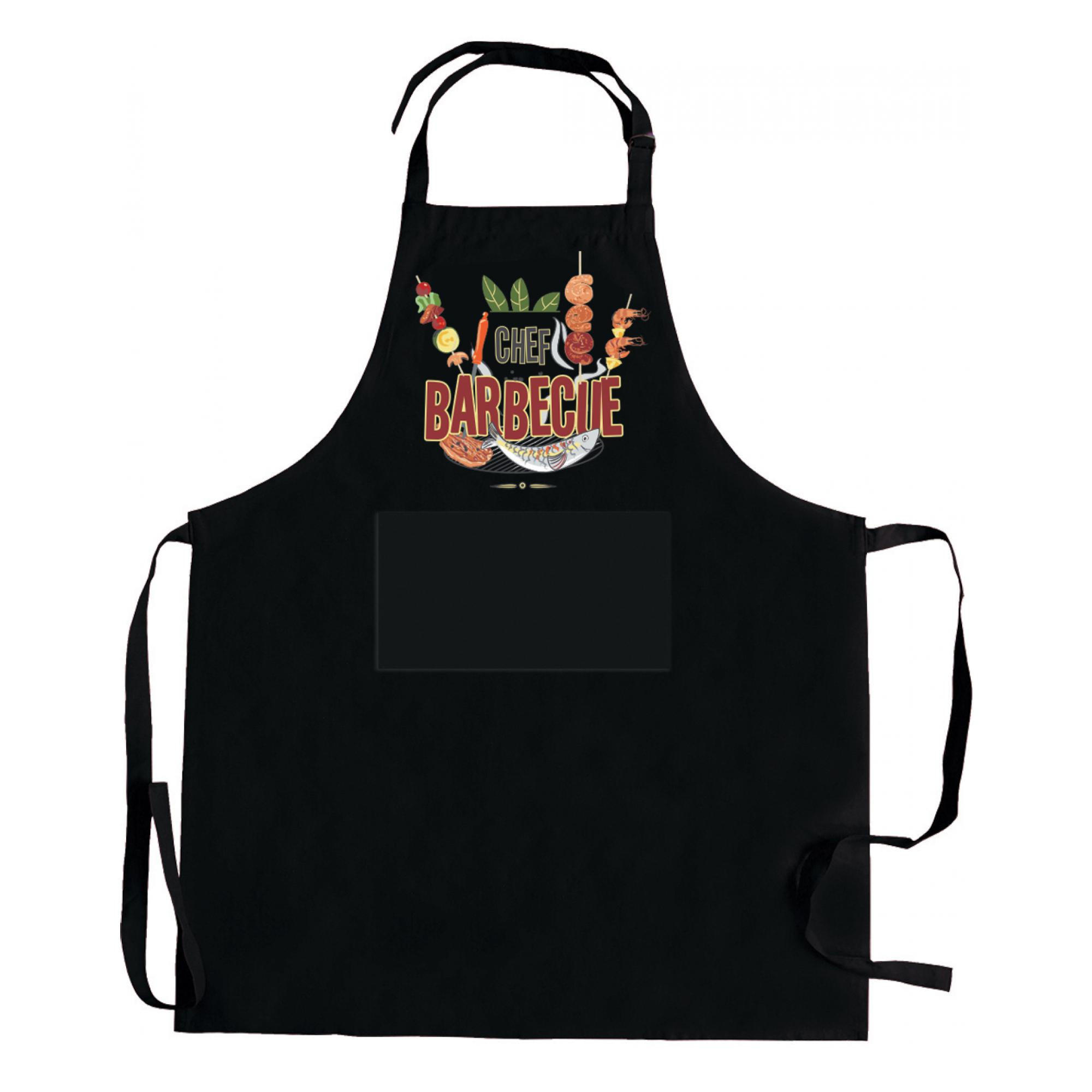 KÜCHENSCHÜRZE MIT TASCHE AUS RECYCELTEM MATERIAL Barbecue schwarz 72 x 90 cm - Schwarz, Textil (72/90cm) - Winkler