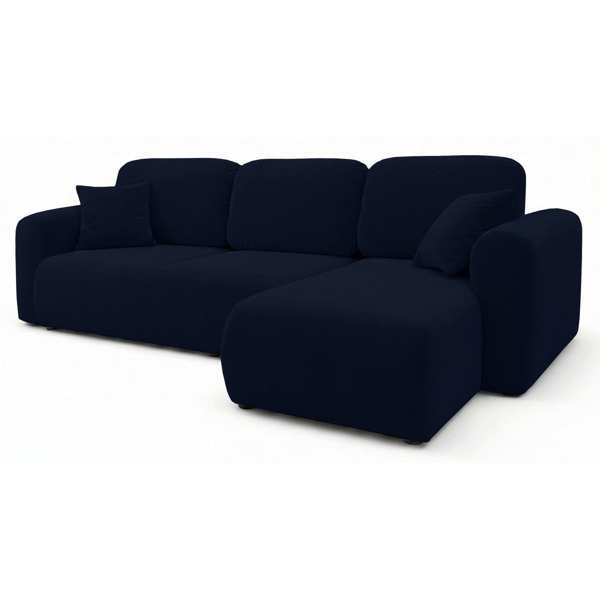 ROHOVÁ SEDAČKA Olido tmavomodrý zamat - čierna/tmavomodrá, textil/plast (245/150cm) - Selsey