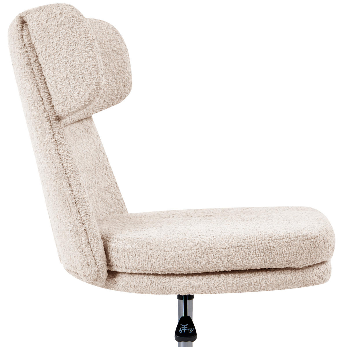 SCHREIBTISCHSTUHL Bouclé Hellbeige Granby - Beige, Textil (58/77/58cm) - Beliani